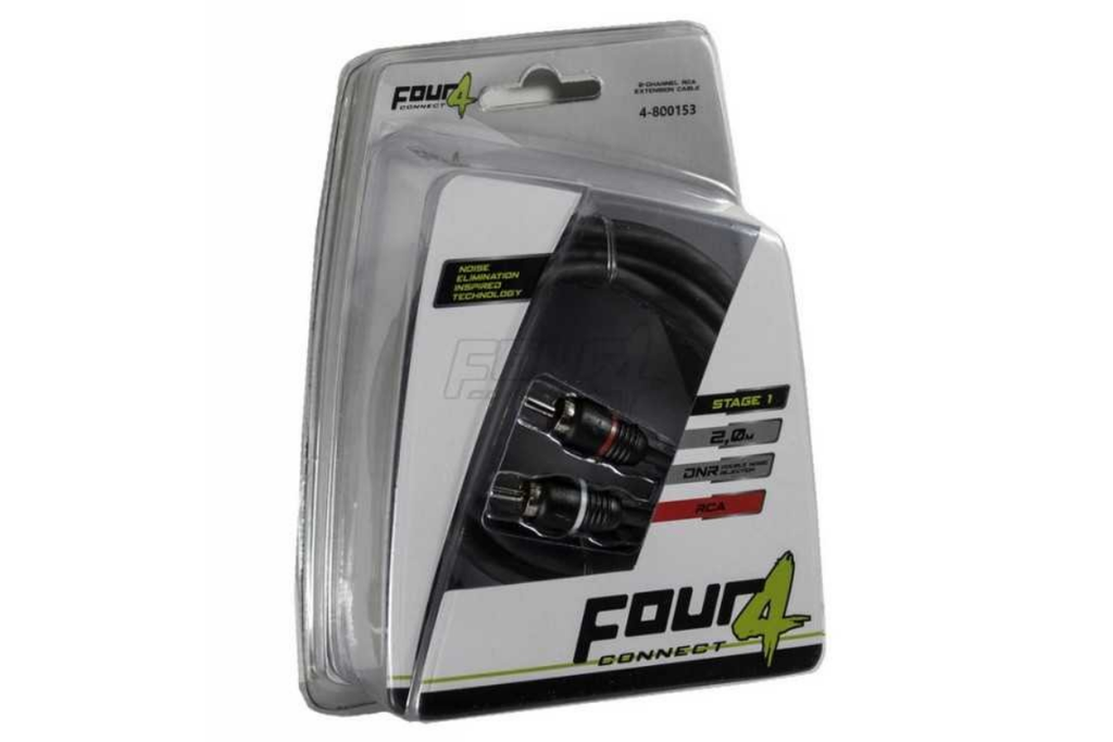 4 Connect Rallonge RCA 2 mètre DNR Stage 1 (Double Blindage)