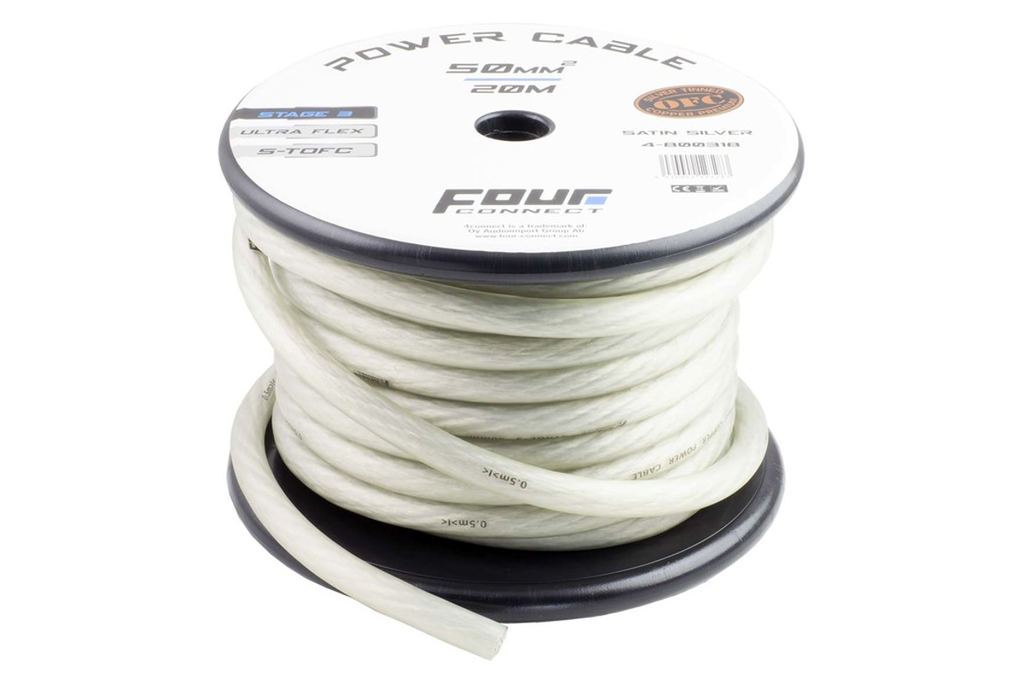 4 Connect 50 mm² S-TOFC Argent Ultra flexible Stage 3 100% cuivre étamé à l'Argent (bleu)