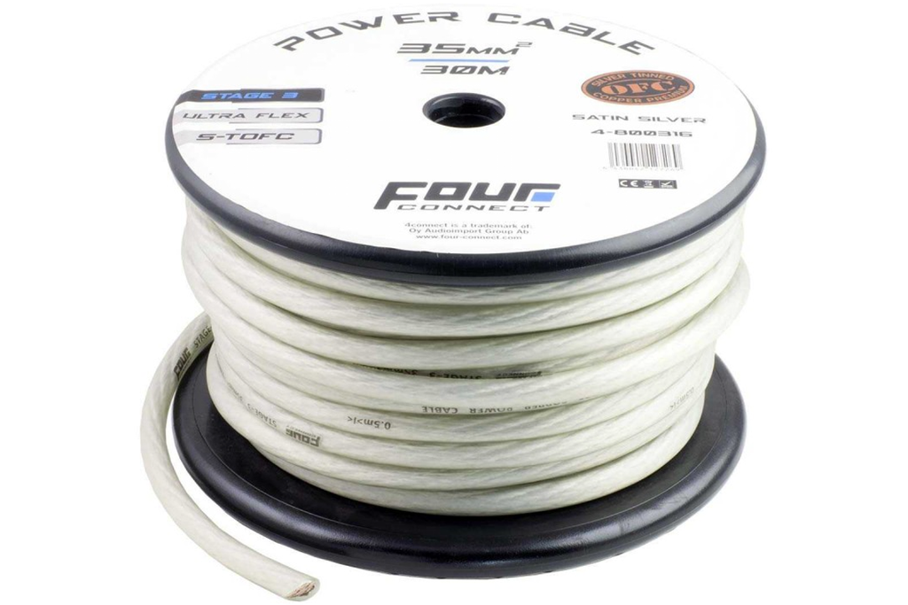 4 Connect 35 mm² S-TOFC Argent Ultra flexible Stage 3 100% cuivre étamé à l'Argent (bleu)