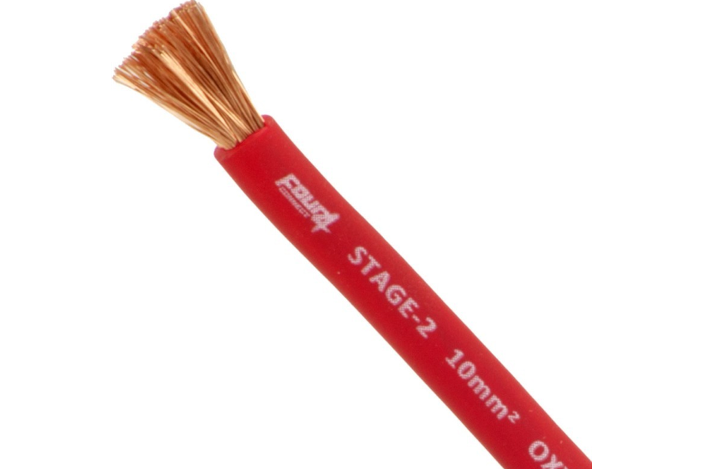 FOUR Connect 10 mm² OFC rouge Ultra flexible 100% cuivre, 1000 WRMS (argent)